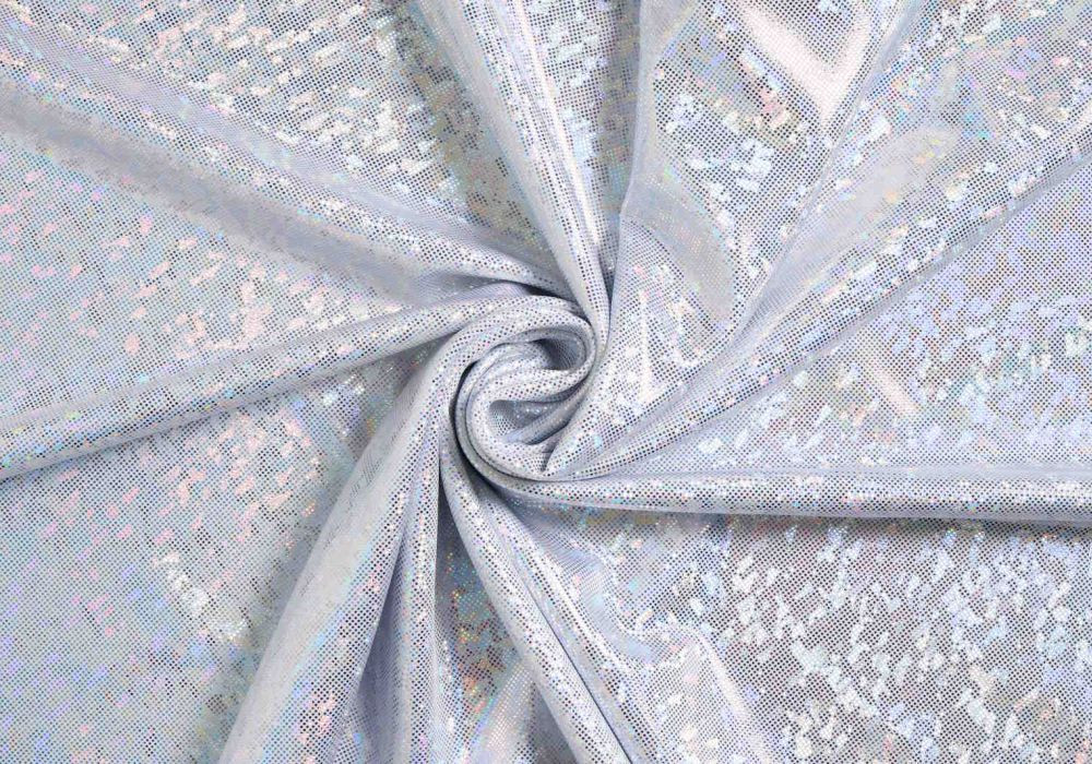Glitterstof Zilver Wit Hologram