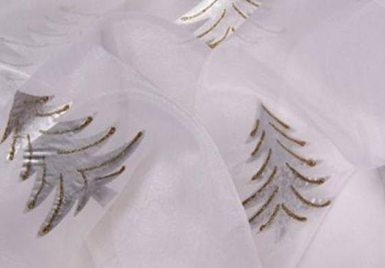 Kerststof organza zilver