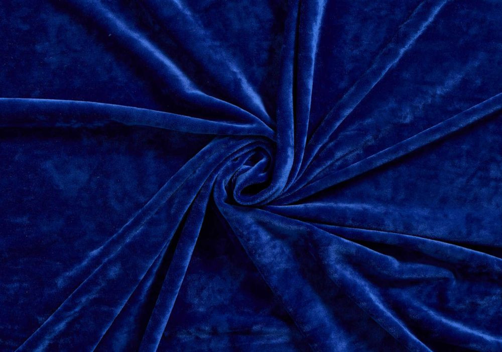 Velvet stof met Stretch Blauw
