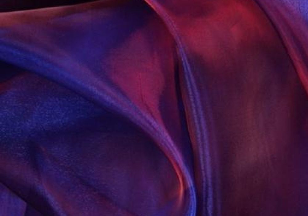 Organza Bi-rood/kobalt