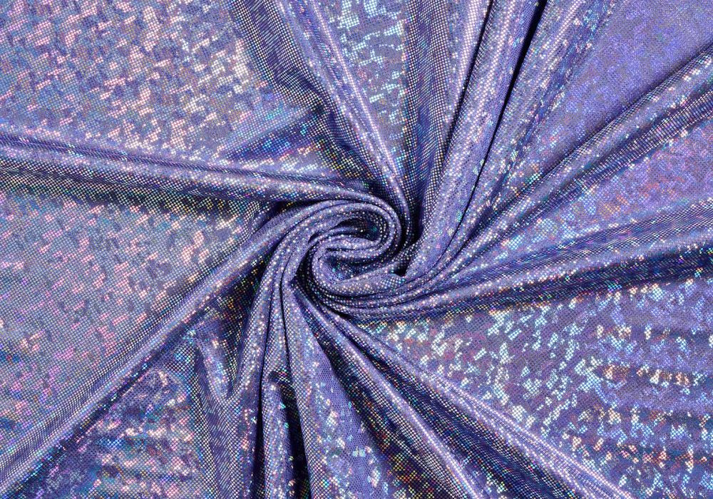 Paars Glitterstof Stretch Hologram