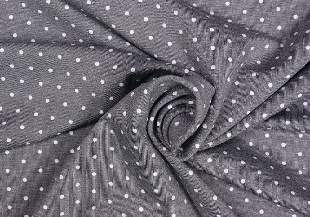 Stippen print tricot grijs