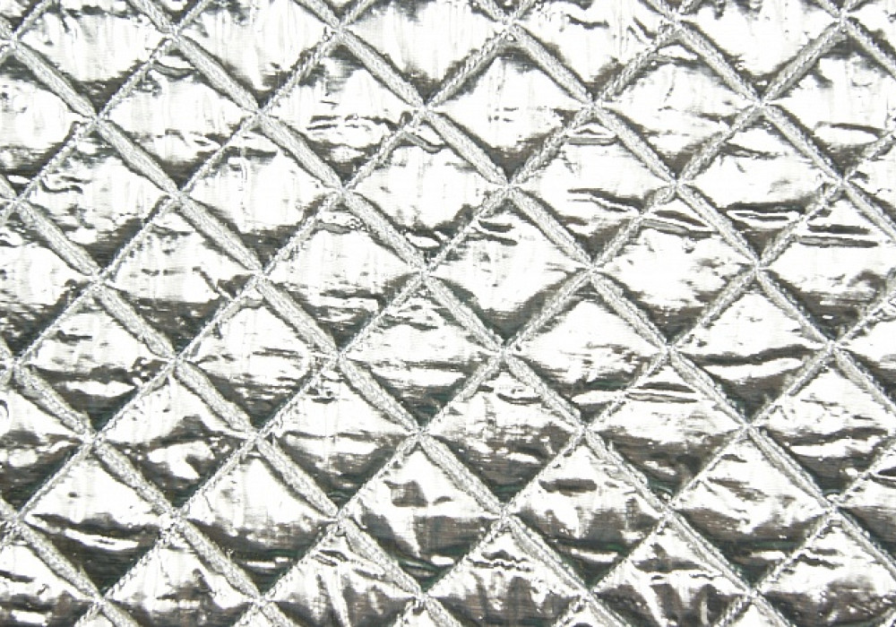 Doorgestikte stof 1 zijde zilver