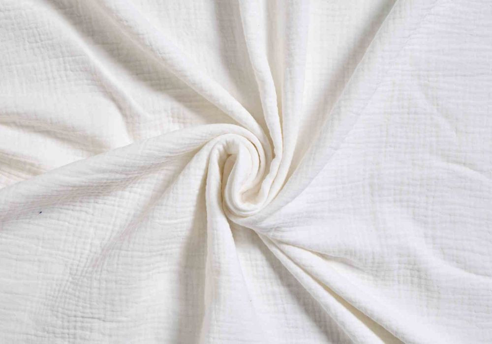Mousseline Creme Wit Extra brede stof