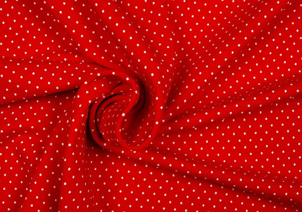 Stippen print tricot rood