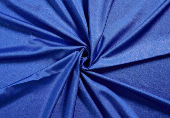 Lycra stof met glitter - kobaltblauw