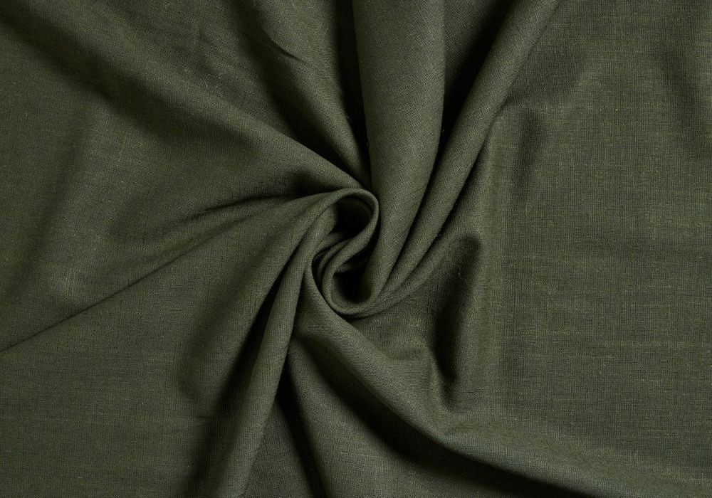 Linnen Viscose Stof Legergroen