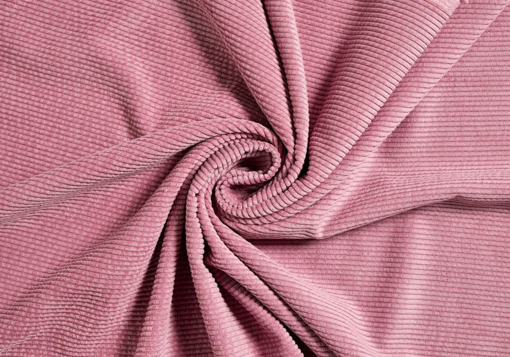 Corduroy Stof Oud Roze