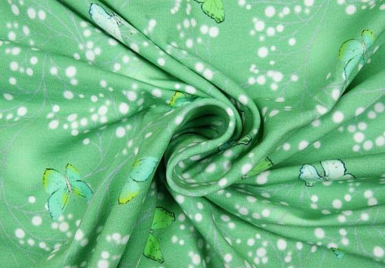 Fantasie tricot  fotoprint vlinder groen