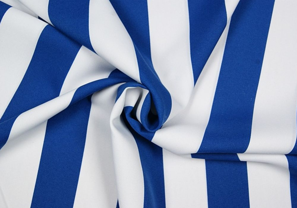 Texturé blauw/wit streep 5cm