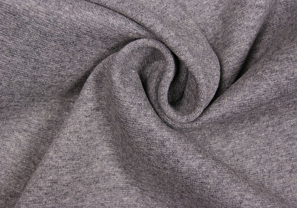 Boordstof tricot grijs melee midden smal