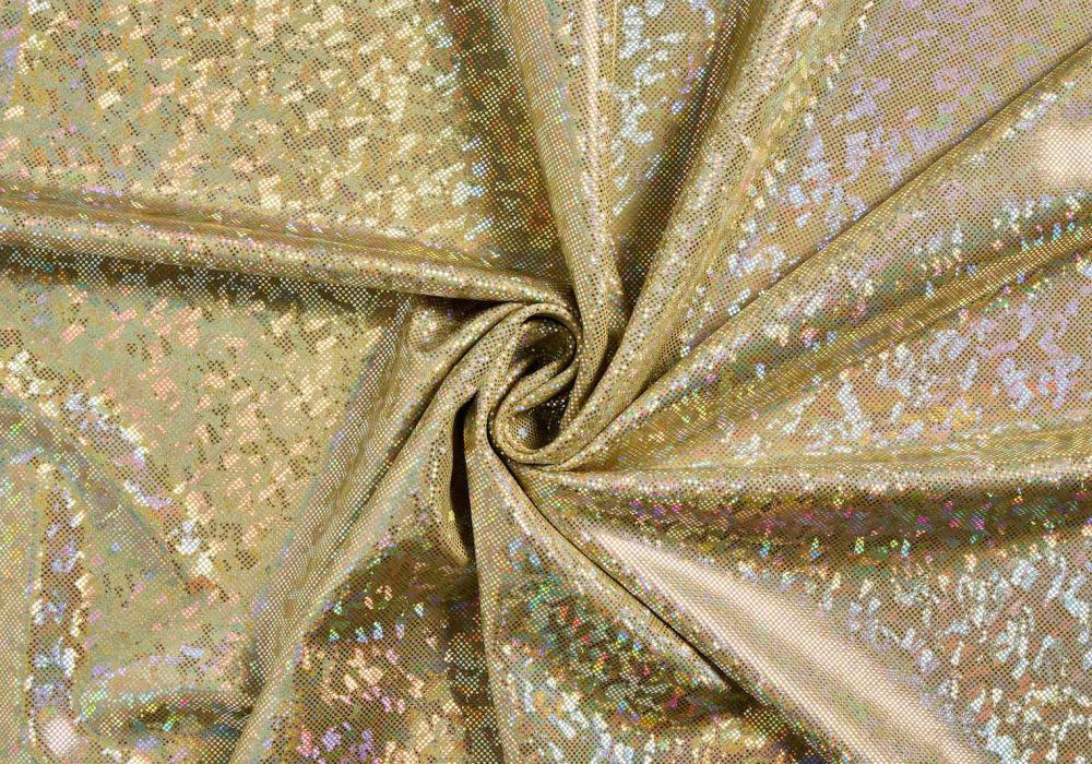 Gouden Glitterstof met Stretch