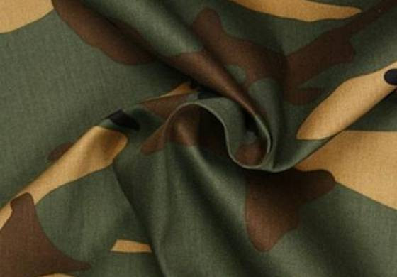 Camouflagestof twill katoen groen