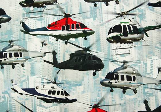 Digitale fotoprint tricot helikopters