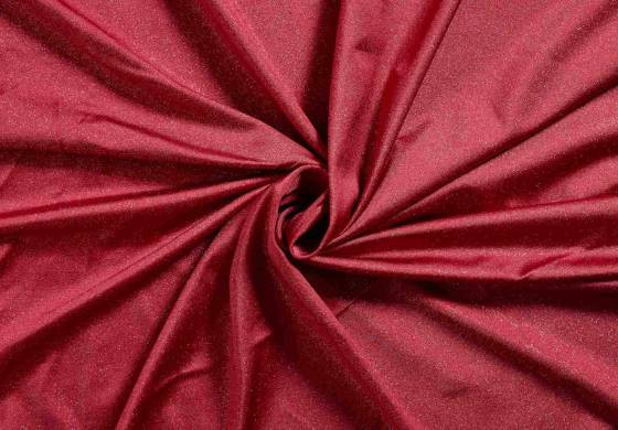 lycra stof met stretch en glitters - rood