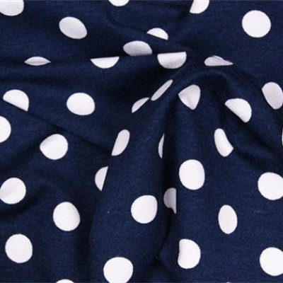 Stippen print tricot blauw