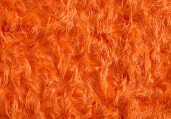 Oranje Pluche Stof - Lang haar
