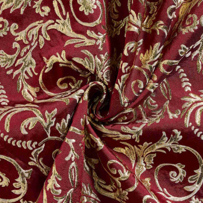 Jacquard Stof Barok Rood Goud