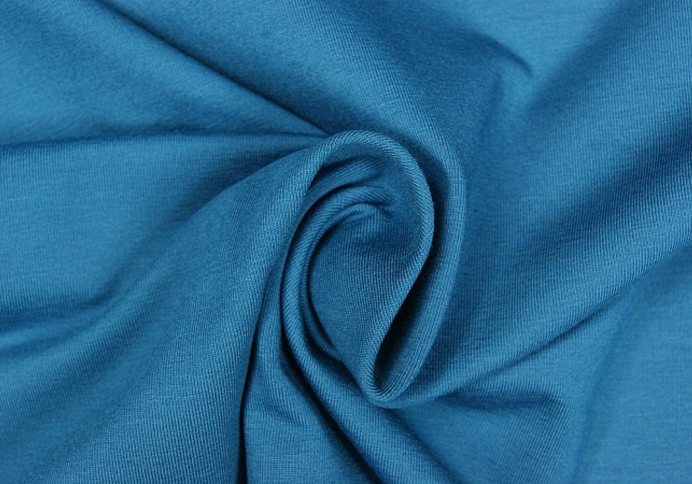 Uni tricot katoen blauw petrol