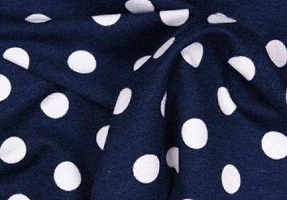 Stippen print tricot blauw