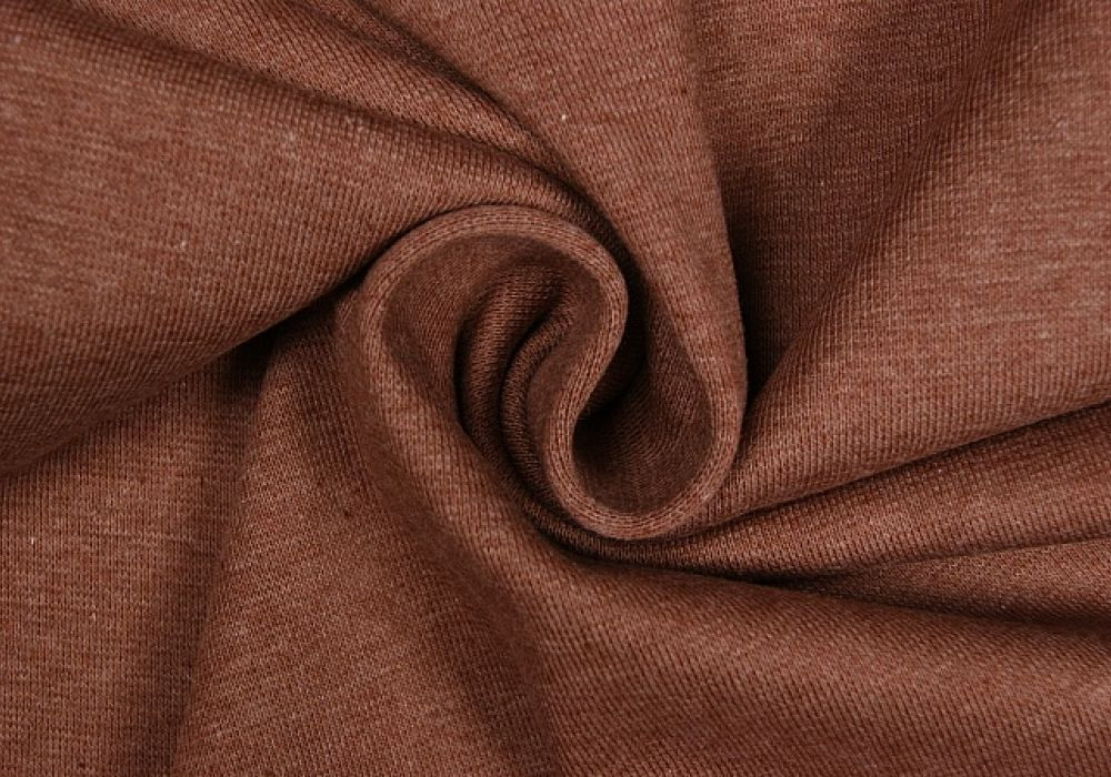 Boordstof tricot melee mokka smal
