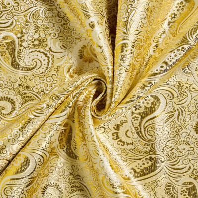 Jacquard Stof Paisley Goud