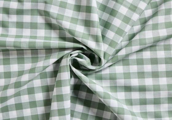 Boerenbont Ruitjes Stof Oudgroen Wit 20mm