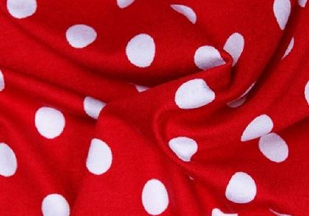 Stippen print tricot rood