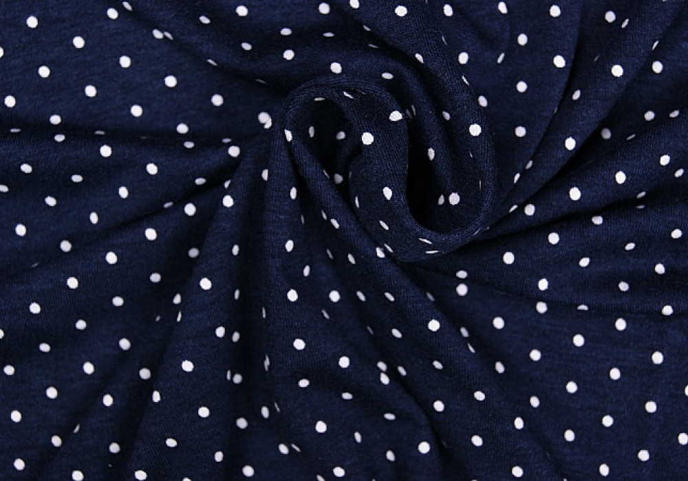 Stippen print tricot blauw