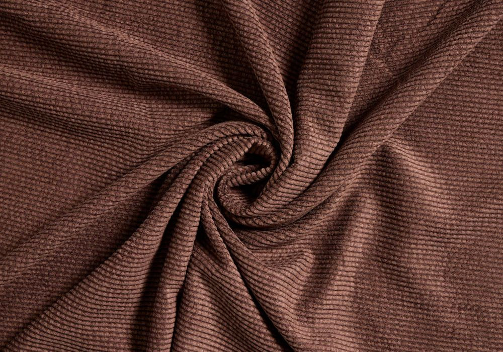 Corduroy Rib Stof Bruin