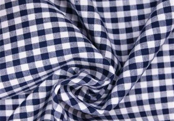 Boerenbont Ruitjes Stof Marineblauw Wit 5mm