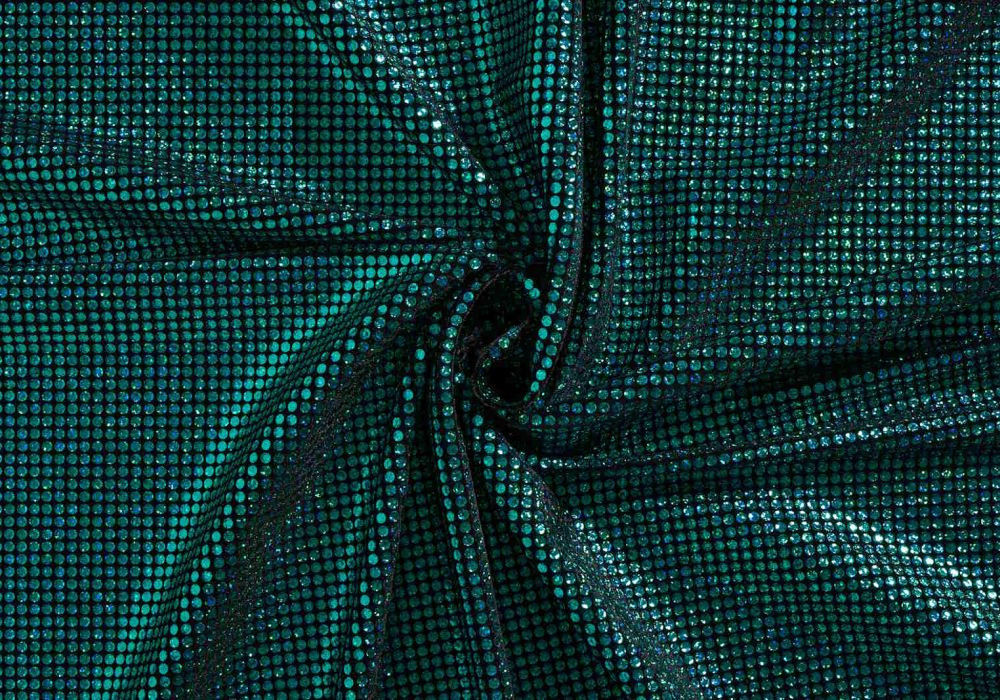 Stof Strass Glitter Aqua Blauw