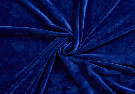 Velvet stof met Stretch Blauw