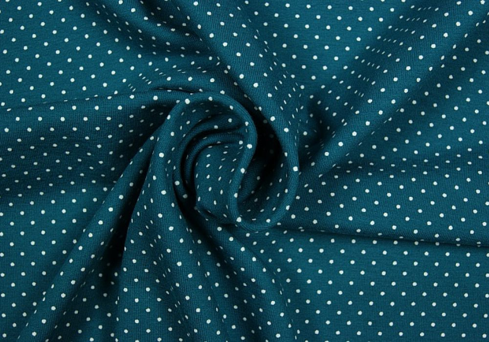 Stippen print tricot petrol
