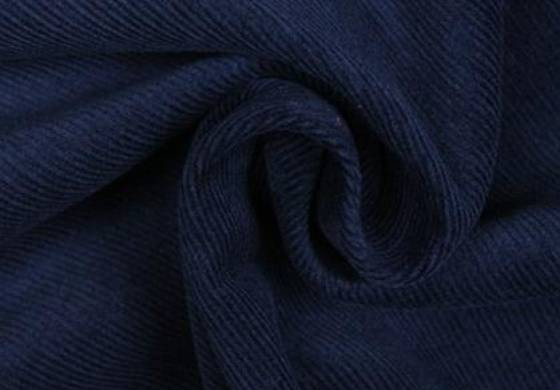 Ribcord donker-blauw stretch