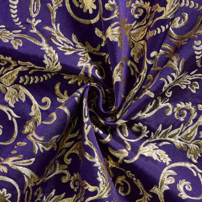 Jacquard Stof Barok Paars Goud