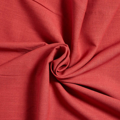 Linnen Viscose Koraalrood