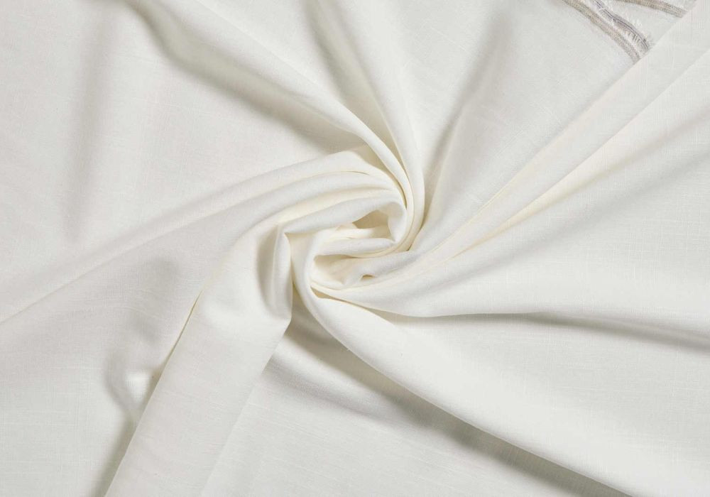 Linnen Viscose stof creme off-white