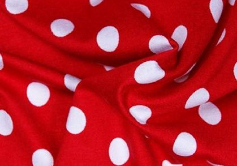 Stippen print tricot rood
