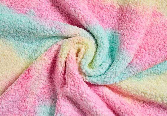 Teddy Stof Pastel Mint Geel Roze