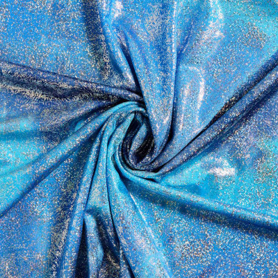 Glitterstof Lycra 4-Way Stretch - Tie-Dye Blauw