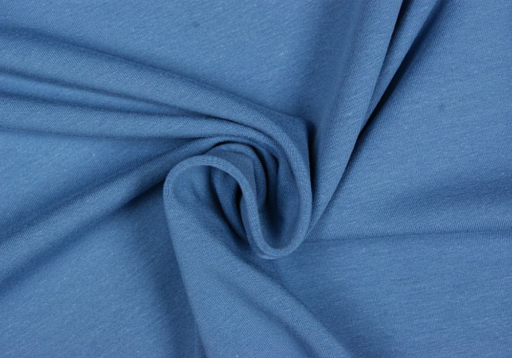 Uni tricot katoen blauw denim