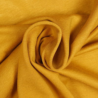 Uni tricot viscose geel-mosterd