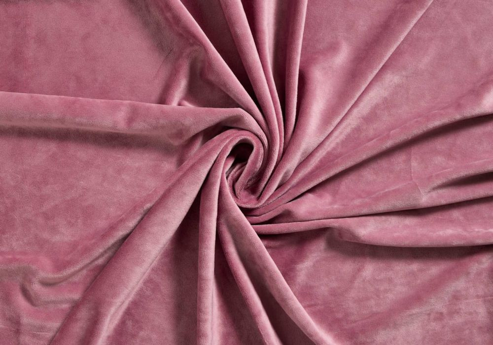 Velvet Stretch Stof Oudroze