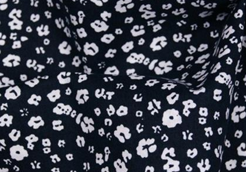 Boerenbont marine-blauw bloemen