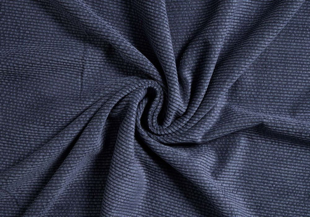 Corduroy stof donkerblauw (ribfluweel)