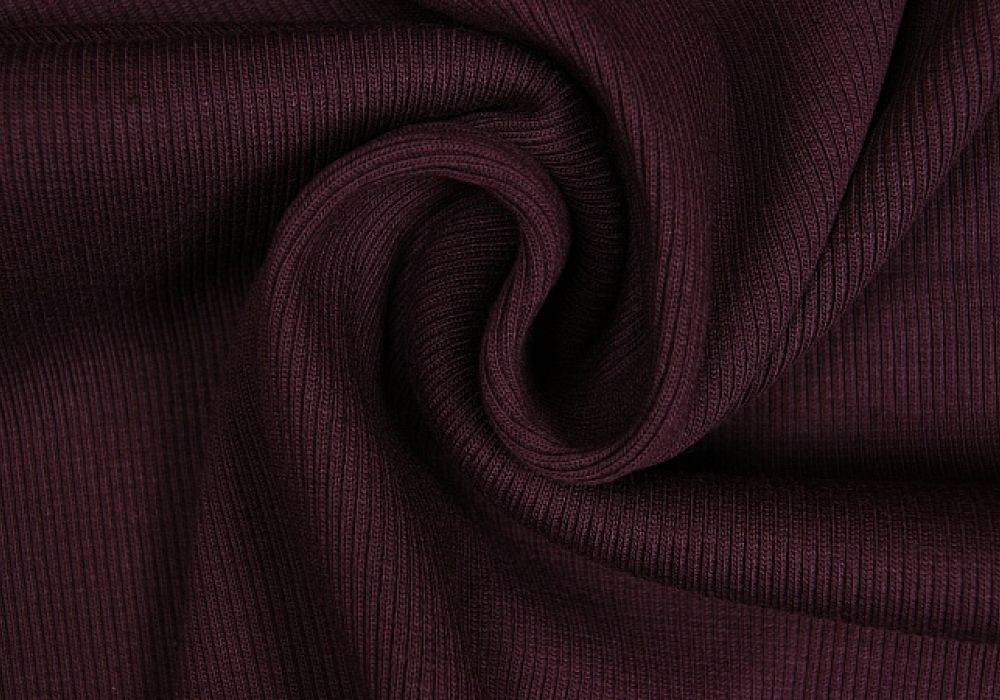 Boordstof tricot rib bordeaux smal