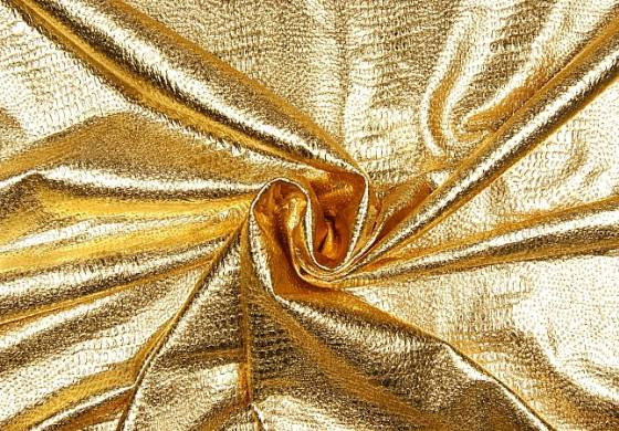 Lamé stretch slangen-print goud
