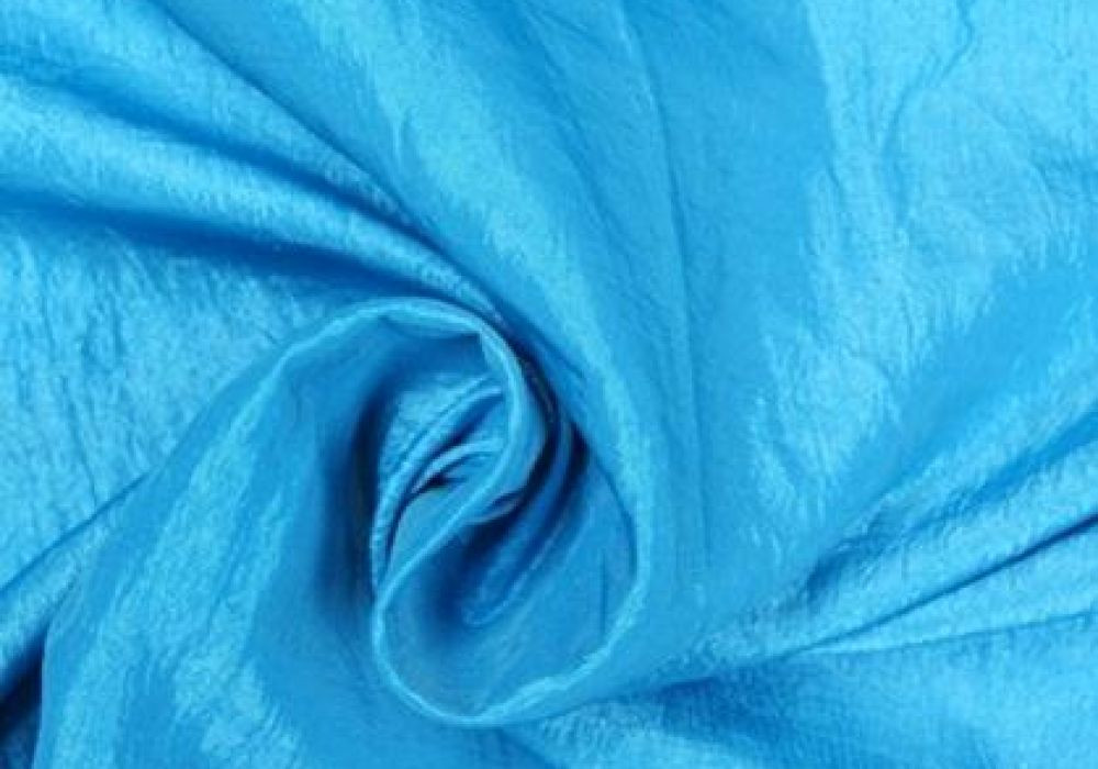 Taft zijde aqua kreuk