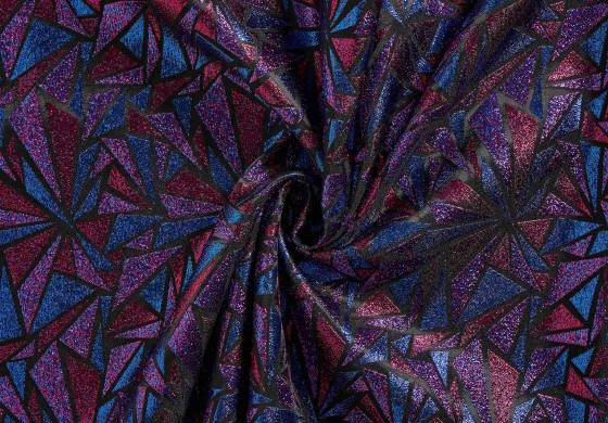 jacquard glitter stof paars blauw driehoek